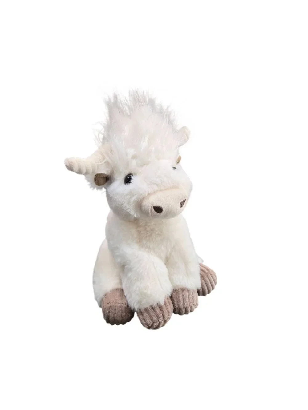 Nanco White Highland Cow Plush Stuffed Animal Toy  7.5